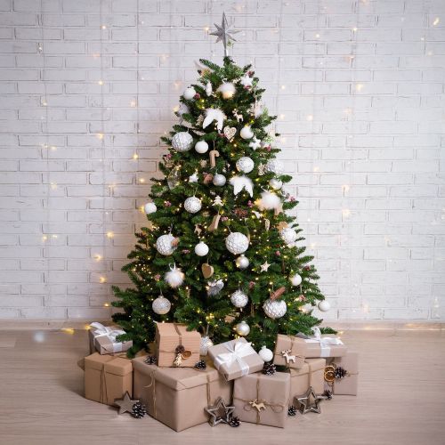 Albero di Natale 210 cm Verde 1072 Rami Apertura Rami Singoli 210h cm, Ignifugo Ritardante di Fiamma - Camden