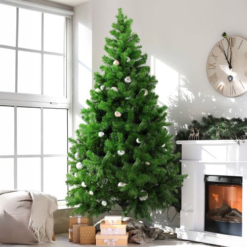 Albero di Natale 210 cm Verde 1078 Rami Apertura Rami Singoli 210h cm, Ignifugo Ritardante di Fiamma - Evergreen