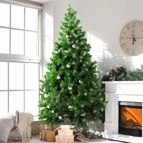 Albero di Natale 210 cm Verde 1078 Rami Apertura Rami Singoli 210h cm, Ignifugo Ritardante di Fiamma - Rudolph