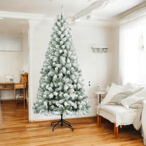 Albero di Natale 240 cm Verde 1038 Rami Apertura a Ombrello 240h cm, Effetto Innevato - Kris Kringle