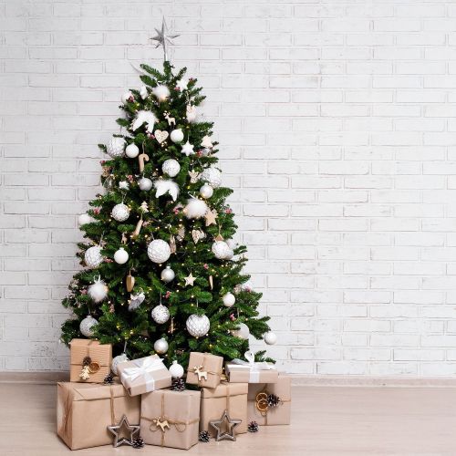 Albero di Natale 240 cm Verde 1051 Rami Apertura a Ombrello 240h cm, Ignifugo Ritardante di Fiamma - Sugarplum