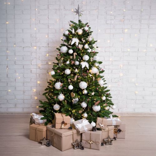Albero di Natale 240 cm Verde 1486 Rami Apertura Rami Singoli 240h cm, Ignifugo Ritardante di Fiamma - Camden