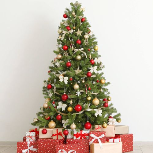 Albero di Natale 240 cm Verde 2388 Rami Apertura a Ombrello 240h cm, Ignifugo Ritardante di Fiamma - Jingle Bell