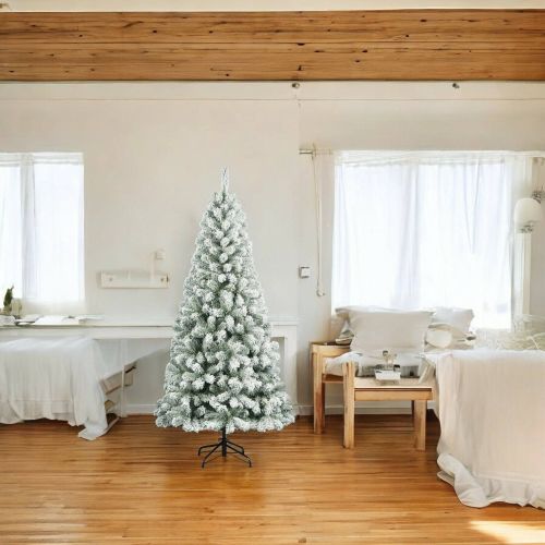 Albero di Natale floccato in PVC, h150 cm