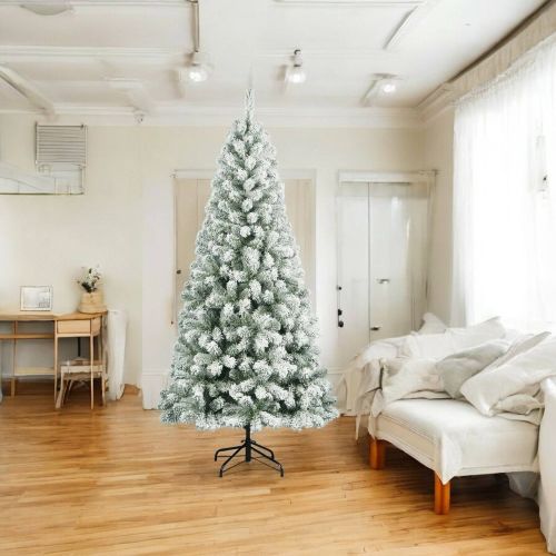 Albero di Natale floccato in PVC, h210 cm