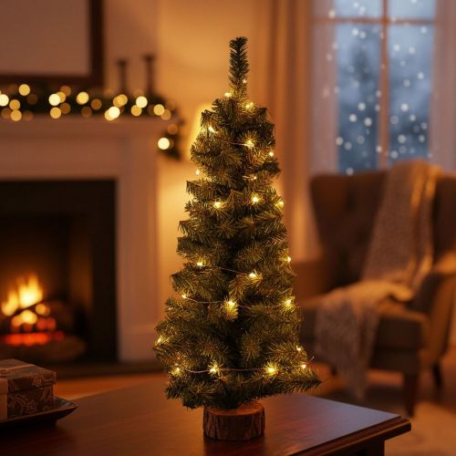 Albero di Natale Merry in PVC Verde, h75 cm