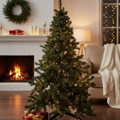 Albero di Natale Tinsel in PVC Verde, h200 cm