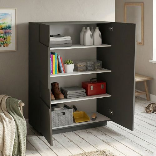 Armadio antracite multiuso 120x126h cm - Aulla