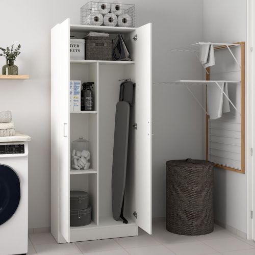 Armadio bianco 2 ante portascope 73x180h cm - Abadubidu