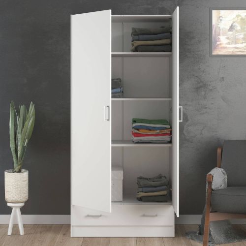 Armadio bianco con cassetto 79x170h cm - Amylya