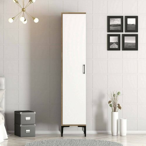 Armadio bianco e noce slim 40x47h cm - Giusta