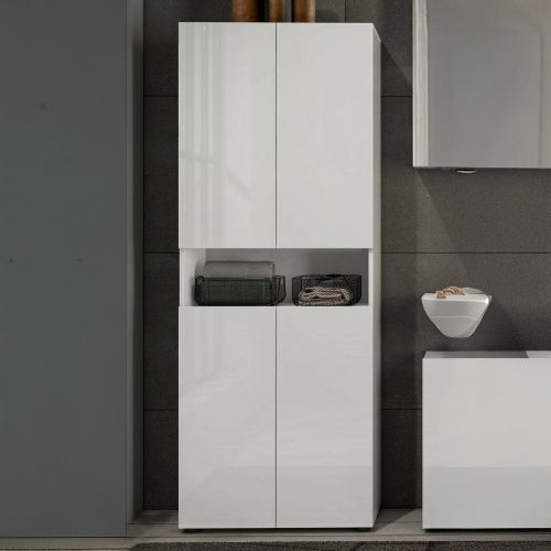 Armadio bianco lucido 4 ante 68x180h cm - Eridano