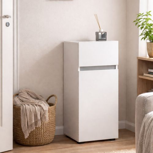 Armadio bianco lucido slim 34x81h cm - Sylvain