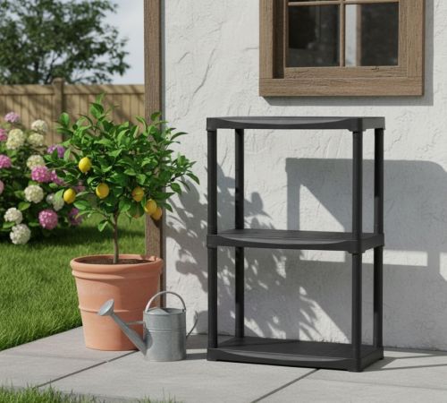 Armadio da esterno Anversa, Scaffale outdoor, Armadio balcone multiuso a 1 ripiano, 100% Made in Italy, 60x30h90 cm, Antracite