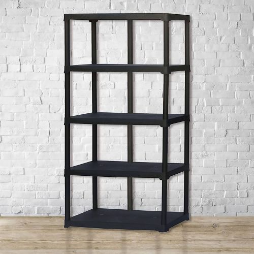 Armadio da esterno Damme, Scaffale outdoor, Armadio balcone multiuso, Armadietto da esterno, 100% Made in Italy, Antracite, 100x40h176 cm