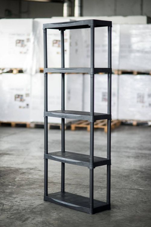 Armadio da esterno Damme, Scaffale outdoor, Armadio balcone multiuso, Armadietto da esterno, 100% Made in Italy, Antracite, 60x30h176 cm