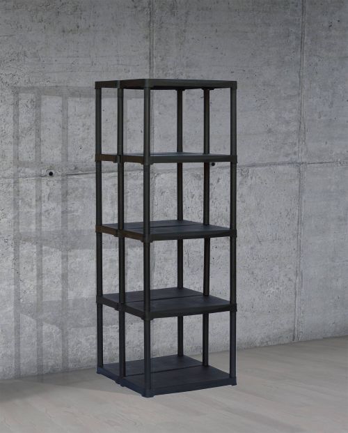 Armadio da esterno Damme, Scaffale outdoor, Armadio balcone multiuso, Armadietto da esterno, 100% Made in Italy, Antracite, 60x59h176 cm