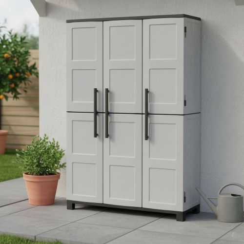 Armadio da esterno portascope grigio chiaro e nero 102x169h cm - Aruro