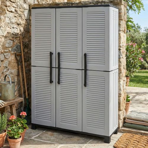 Armadio da esterno salvaspazio grigio chiaro e nero 102x169h cm - Aruro