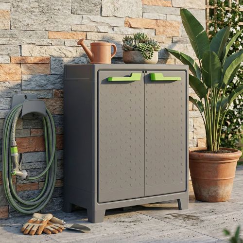 Armadio da giardino 2 ante grigio 80x100h cm - Markham