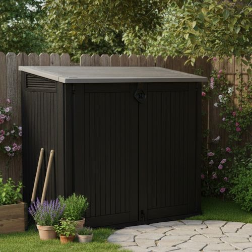 Armadio da terrazzo 2 ante nero 132x113h cm - Gander