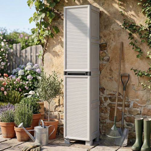Armadio esterno 2 ante grigio chiaro 35x172h cm - Allain