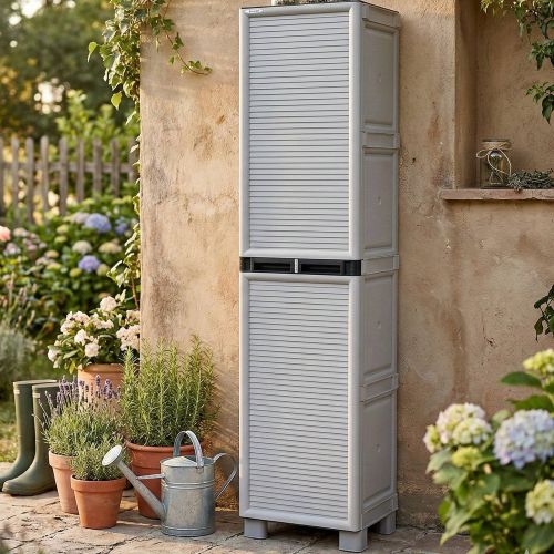 Armadio esterno 2 ante grigio chiaro 50x172h cm - Allain