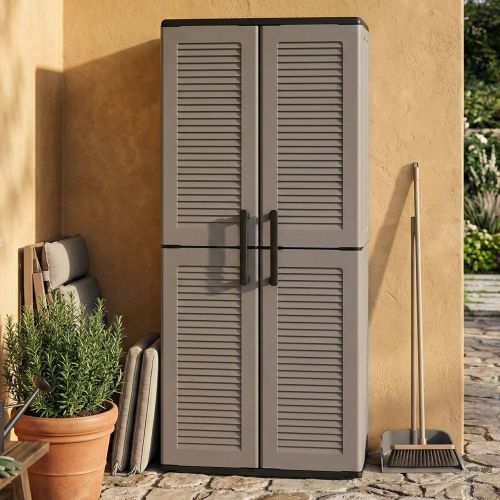 Armadio esterno 2 ante grigio e nero 68x163h cm - Arabel