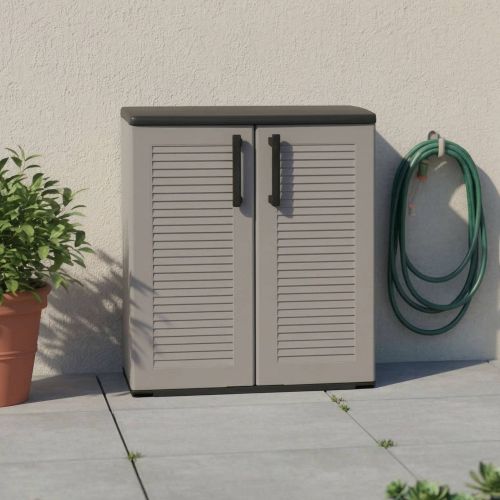 Armadio esterno 2 ante grigio e nero 68x84h cm - Arisa