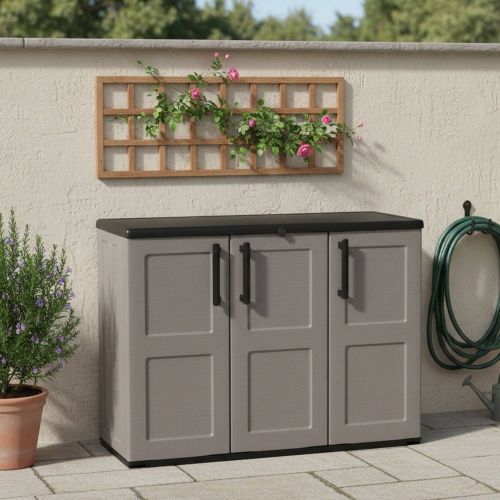 Armadio esterno 3 ante grigio e nero 102x84h cm - Aranka
