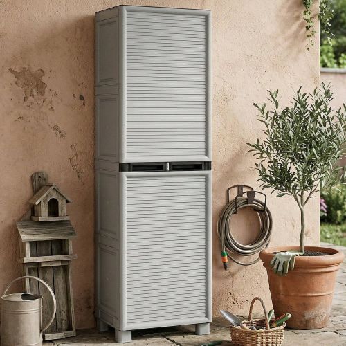 Armadio esterno grigio chiaro e nero 50x172h cm - Gervasia