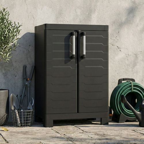 Armadio giardino 2 ante nero 65x97h cm - Terrebonne