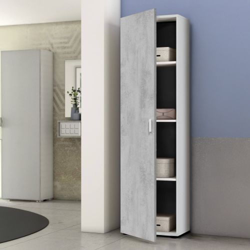 Armadio grigio e bianco slim 41x182h cm - Avlis