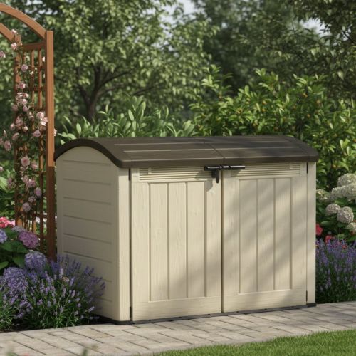 Armadio in plastica 2 ante beige 177x134h cm - Hinton