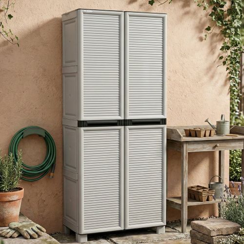 Armadio in plastica 2 ante grigio chiaro 70x172h cm - Achae