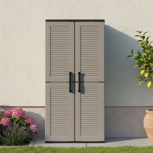 Armadio in plastica impermeabile grigio e nero 68x163h cm - Akina