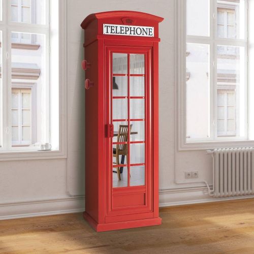 Armadio Multiuso 1 Anta Rosso Beige 2 Ripiani Appendiabiti 68x215h cm, Cassetti - Pachino