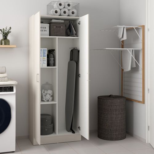 Armadio Multiuso 2 Ante Beige Cashmere 3 Ripiani 2 Ante 70x180h cm, 5 Vani - Soresina