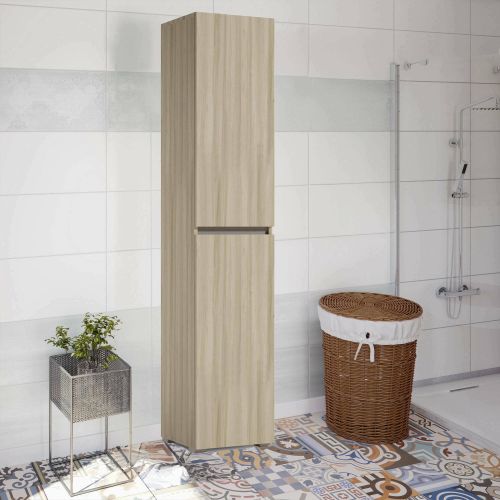 Armadio multiuso 2 ante Betulla, Scarpiera con ripiani regolabili, Mobile porta scarpe a 2 ante, 100% Made in Italy, 45x37h195 cm, Olmo
