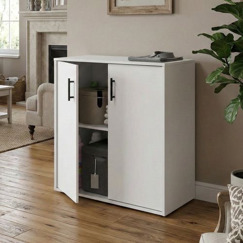 Armadio Multiuso 2 Ante Bianco un Ripiano Apertura Battente 80x88h cm, 2 Ante - Senorbi