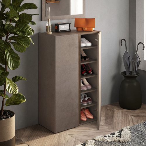 Armadio Multiuso 2 Ante Marrone Bronzo 5 Ripiani Apertura Manuale 70x111h cm, 2 Ante - Predore