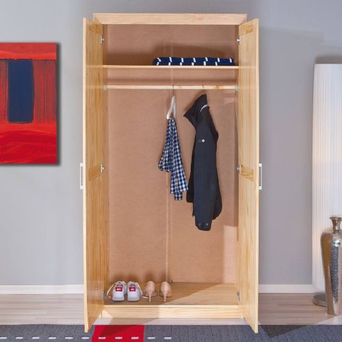 Armadio Multiuso 2 Ante Marrone Rovere Appendiabiti un Ripiano 95x190h cm, 2 Ante - Terzorio