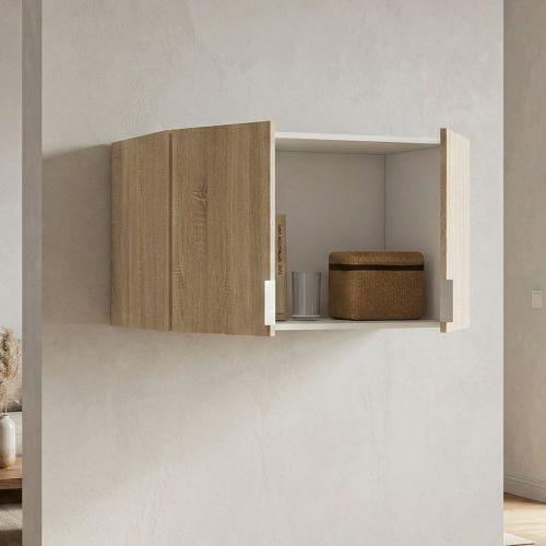 Armadio Multiuso 2 Ante Marrone Rovere un Ripiano un Vano 80x49h cm, 2 Ante - Carre