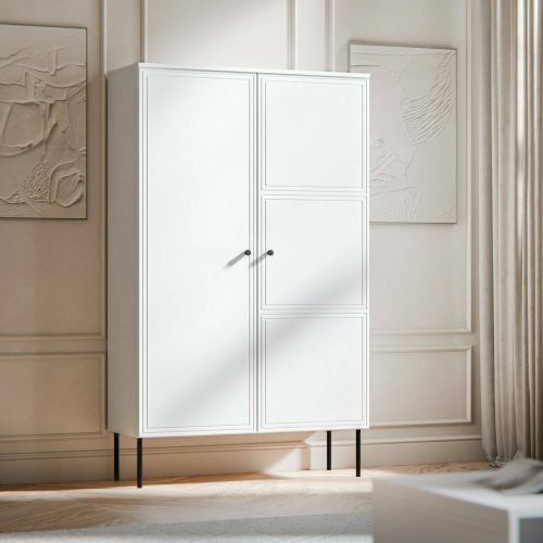Armadio multiuso 2 ante Sedilo, 100x39 h166 cm, Bianco