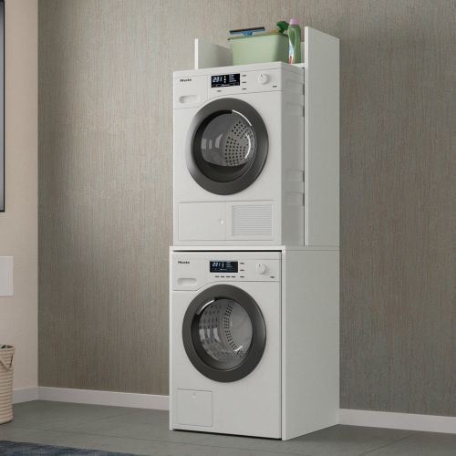 Armadio Multiuso Grande Bianco 3 Ripiani 4 Vani 65x195h cm, Peso Supportato 50 kg - Rapino
