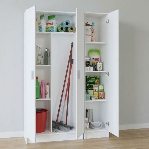 Armadio Multiuso Grande Bianco Modulabile 6 Ripiani 110x180h cm, 3 Ante - Soave