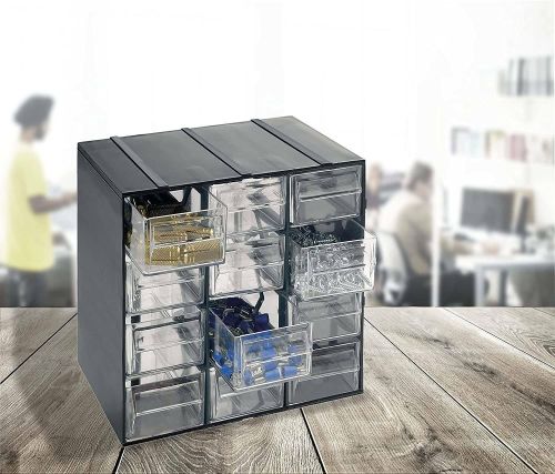 Armadio multiuso Lens, Armadietto porta minuteria, Mobile per contenitori portautensili, 100% Made in Italy, Antracite, 19x14h23 cm