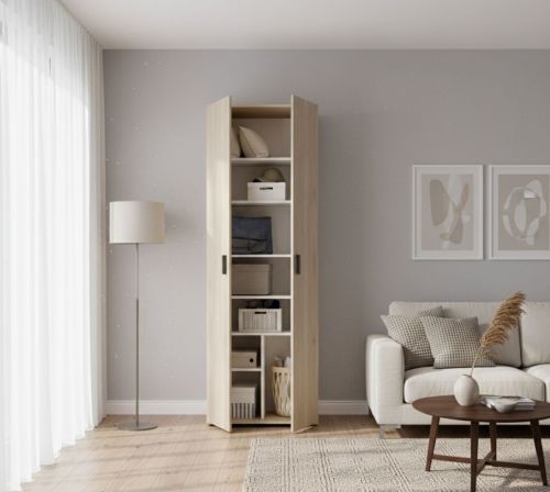 Armadio multiuso Suretta, Mobile multifunzione portaoggetti, Guardaroba a 2 ante, 61x35h190 cm, Rovere