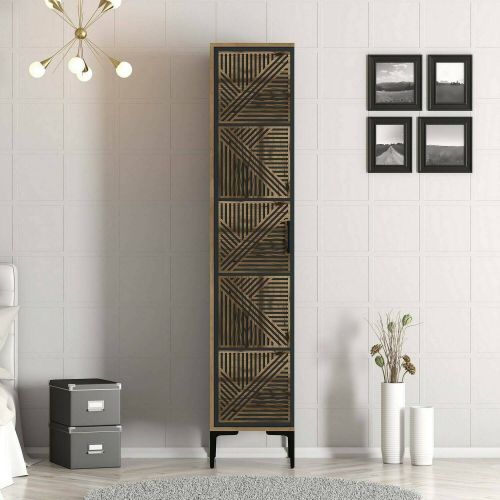 Armadio noce e antracite 1 anta 47x201h cm - Giusta