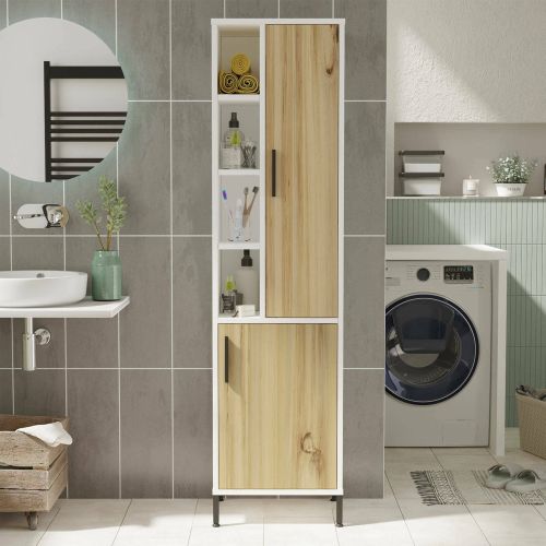 Armadio noce e bianco salvaspazio 45x173h cm - Jongdari